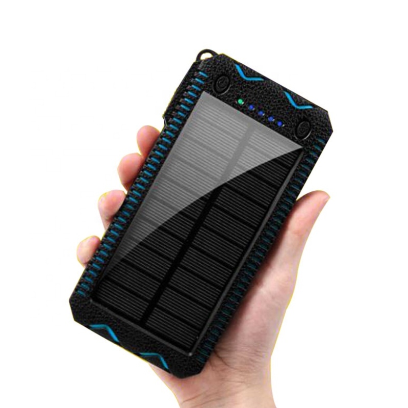 Vízálló Solar Charger Akkumulátor Bank Solar Power Bank 10000 MAh Powerbank Hordozható Lumen LED kültéri árvíz fény