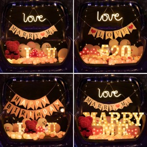 Egyedi ábécé arab szám sátor fények 3D Led betűjel éjszakai fény Kültéri Bar Hotel Esküvői Festival dekoráció